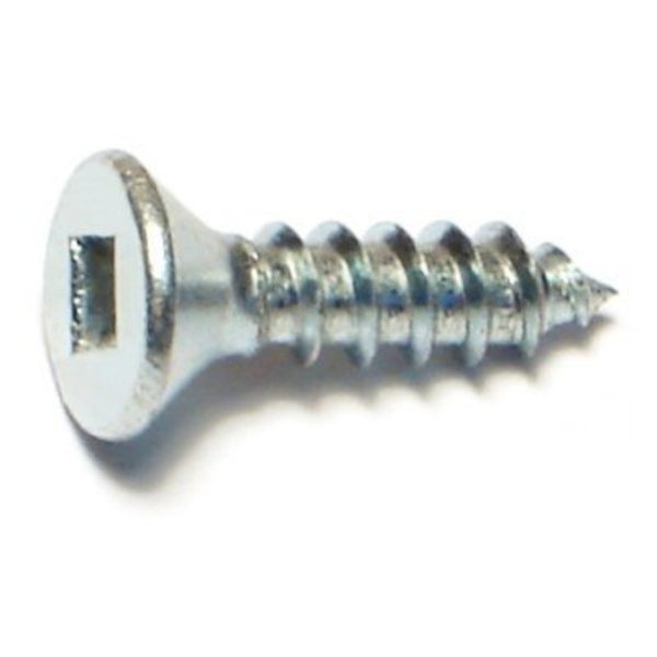 Midwest Fastener Sheet Metal Screw, #8 x 5/8 in, Zinc Plated Steel Flat Head Square Drive, 100 PK 08609